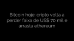 ​Bitcoin hoje: cripto volta a perder faixa de US$ 70 mil e arrasta ethereum 